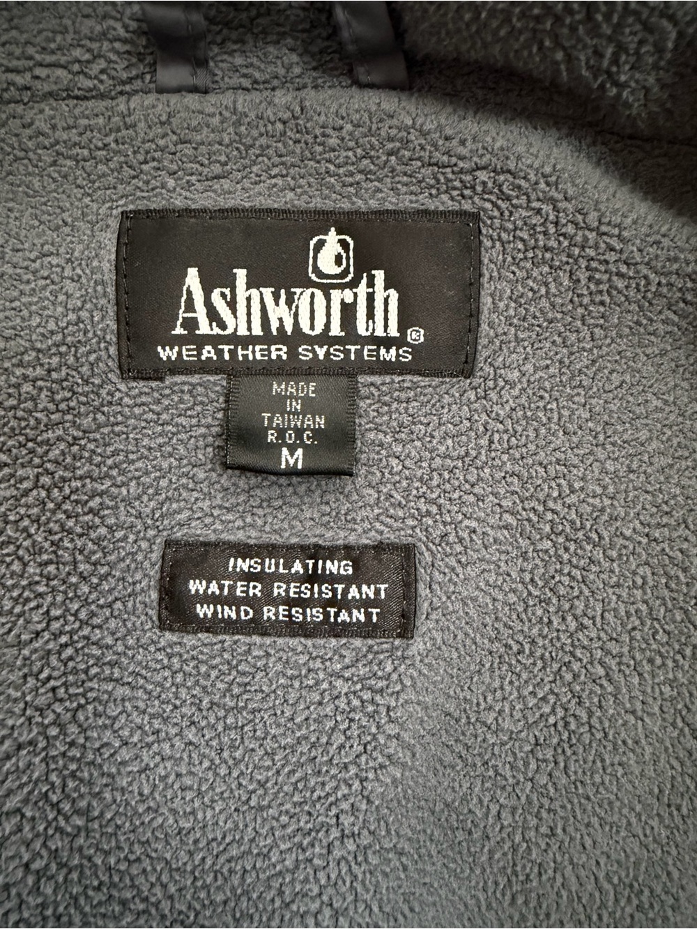 Ashworth women’s Gray Fleece Zip-Up rain jacket